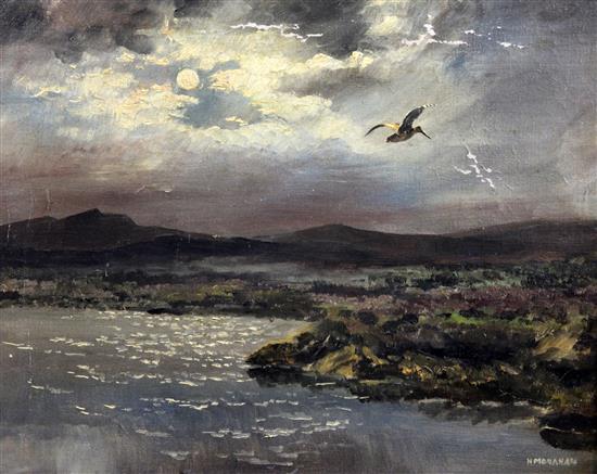 Hugh Monahan (1914-1970) Woodcock alighting, ... Mayo, 16 x 20in.